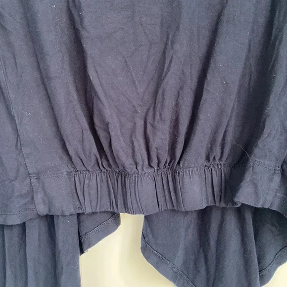 Premise Studio Open Navy Blue Ruched Sleeve Flowy Quarter Sleeve Cardigan Size S - Picture 7 of 8